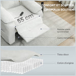 Fauteuil relax électrique fauteuil inclinable port USB repose-pieds poches latérales télécommande 86x90x103cm crème
