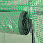 Serre de jardin PE, serre de balcon, bâche renforcée 140 g/m², châssis en acier, porte zippée enroulable, pour légumes plantes fleurs, intérieur et extérieur, 300 x 100 x 200 cm, vert