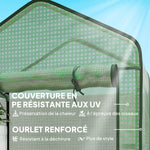 Serre de jardin Serre 5 niveaux avec 1 porte enroulable, Bâche en PE Renforcée Résistante dim. 90L x 49l x 193H cm