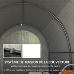 Abri de jardin tente de rangement extérieur abri de vélo garage pour vélo bâche en PE cadre en métal galvanisé gris