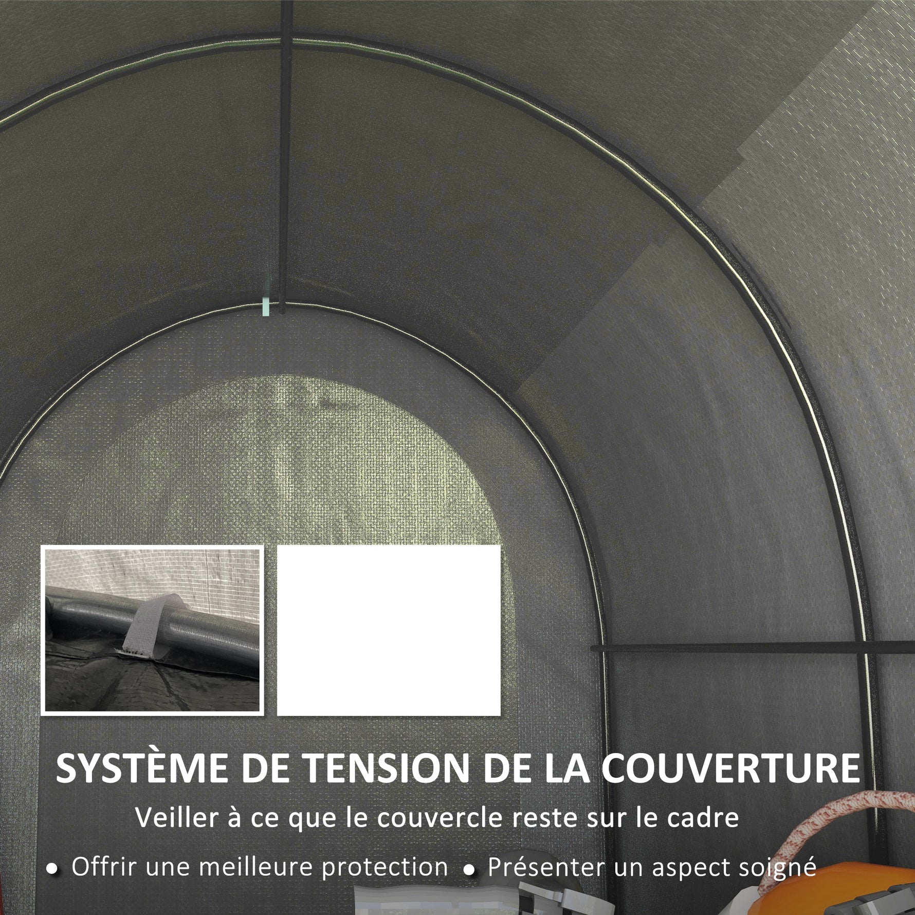 Abri de jardin tente de rangement extérieur abri de vélo garage pour vélo bâche en PE cadre en métal galvanisé gris