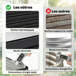 Carré potager de jardin acier galvanisée 120 x 120 x 30 cm gris