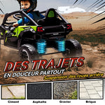 Voiture électrique enfant UTV KAWASAKI TERYX KRX 1000 12 V à 2 moteurs 25 W télécommande 2,4 Ghz 100 x 64 x 56 cm noir