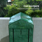 Serre de jardin balcon étagère serre 5 niveaux 0,69 x 0,49 x 1,93 m acier bâche amovible PE vert
