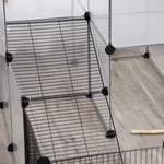 Enclos pour petits animaux design DIY cage modulable pour cochon d'Inde lapin chinchillas petits animaux domestiques 27 panneaux noir