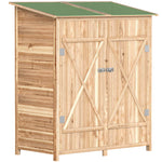 Abri de jardin en bois armoire de jardin en bois avec table, toit en asphalte, 140 x 75 x 157 cm, effet bois naturel