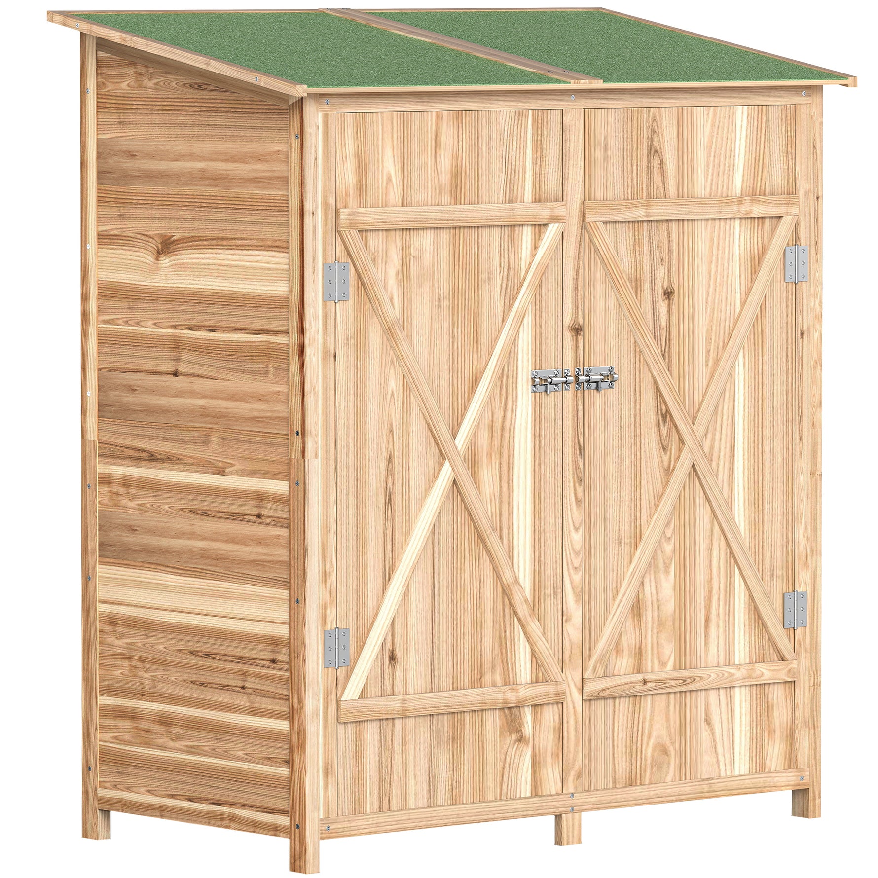 Abri de jardin en bois armoire de jardin en bois avec table, toit en asphalte, 140 x 75 x 157 cm, effet bois naturel