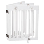 Barrière de sécurité barrière modulable pliable pour animaux de compagnie 4 panneaux en bois de pin massif 204 x 30 x 61 cm blanc