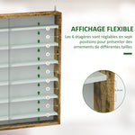 Vitrine pour collection vitrine murale 80 x 9,5 x 83 cm 6 étagères réglables en hauteur 2 portes coulissantes en verre