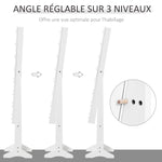 Armoire à bijoux armoire de rangement sur pieds boîte à bijoux avec miroir multi-rangements éclairage LED blanc
