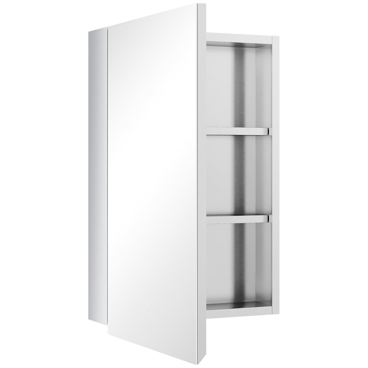 Armoire miroir de salle de bain en acier inoxydable armoire murale de toilette 39 x 12 x 60 cm
