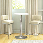 Table de Bar Table Bistro Mange-debout Hauteur réglable 67-93 cm Ø 63 cm Plateau pivotant 360° métal blanc