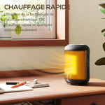 Chauffage d'appoint céramique PTC, radiateur électrique soufflant 1500 W, thermostat réglable, 14 x 14 x 21,5 cm, noir