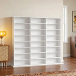 Meuble de rangement 1032 CDs / 594 DVDs, étagère multimédia, 24 compartiments et 18 étagères ajustables, blanc