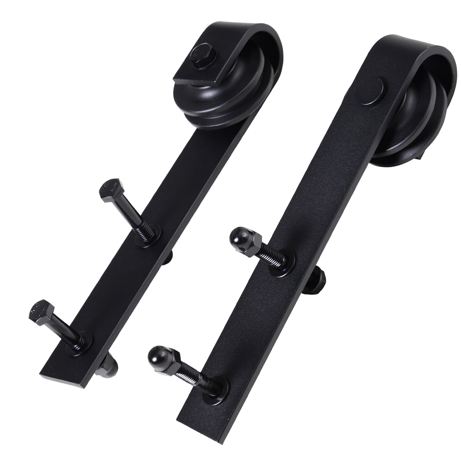 200 CM Rail porte coulissante quincaillerie de porte coulissante en acier au carbone capacité de charge 90 kg - noir