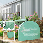 Mini Serre de Jardin Serre à tomates 3,5L x 1l x 0,8H m Acier PE Haute densité 140 g/m² Anti-UV 3 fenêtres vert