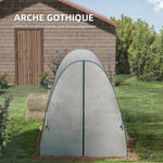 Serre de jardin 1,8 x 1,8 x 2 m avec portes enroulables et grandes fenêtres, serre tunnel de jardin, blanc