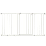 Barrière de sécurité animaux porte fermeture automatique système de double verrouillage sans perçage 3 extensions blanc