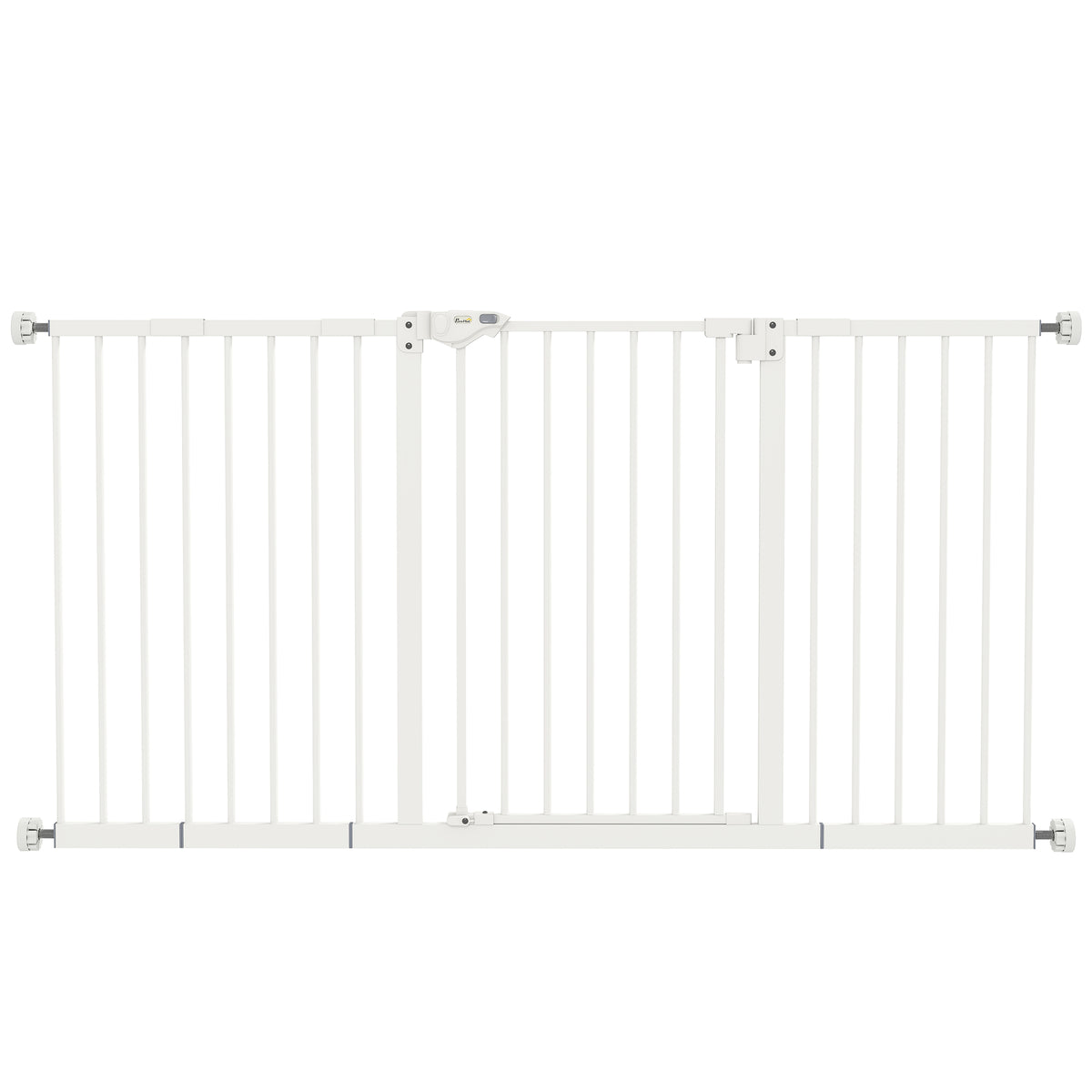 Barrière de sécurité animaux porte fermeture automatique système de double verrouillage sans perçage 3 extensions blanc
