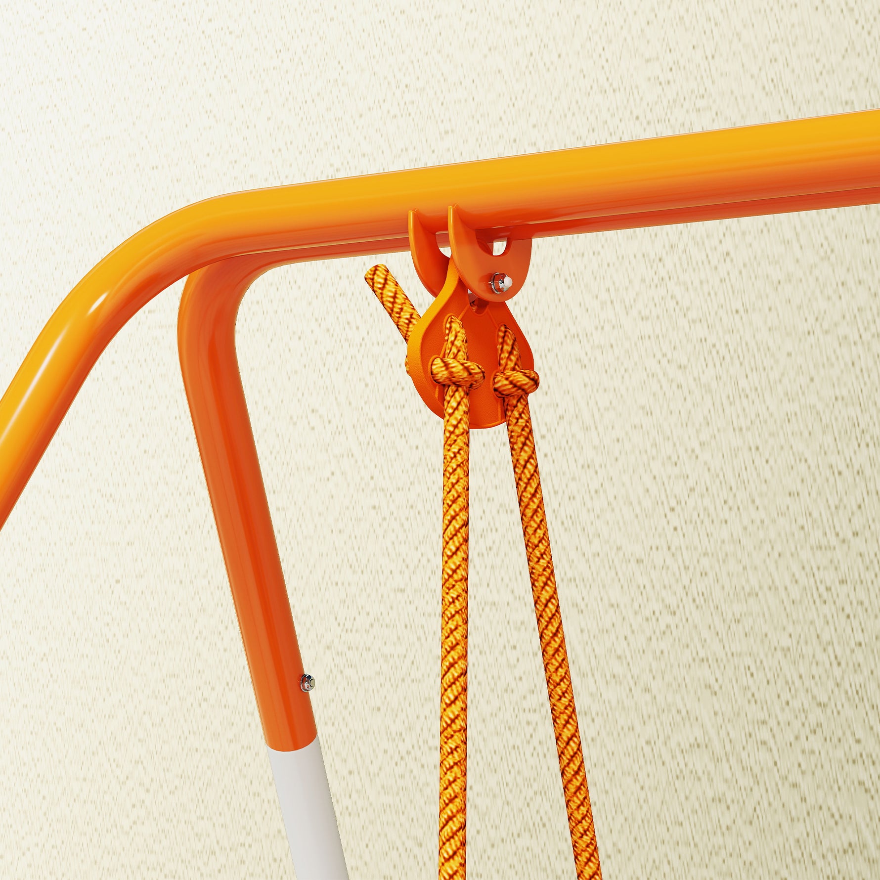 Balançoire portique pour enfants de 6 à 36 mois capacité de charge de 25 Kg en acier hauteur 122 cm orange