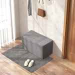 Banc de rangement pouf de rangement pliable bout de lit repose-pieds avec couvercle 76L x 38l x 38H cm gris clair