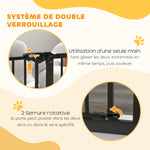 Barrière de sécurité animaux porte fermeture automatique système de double verrouillage sans perçage 1 extension noir