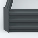 Lot de 2 carré potager de jardin dim. 100L x 100l x 30H cm - tôle d'acier ondulée gris foncé