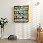 Vitrine pour collection vitrine murale 80 x 9,5 x 83 cm 6 étagères réglables en hauteur 2 portes coulissantes en verre