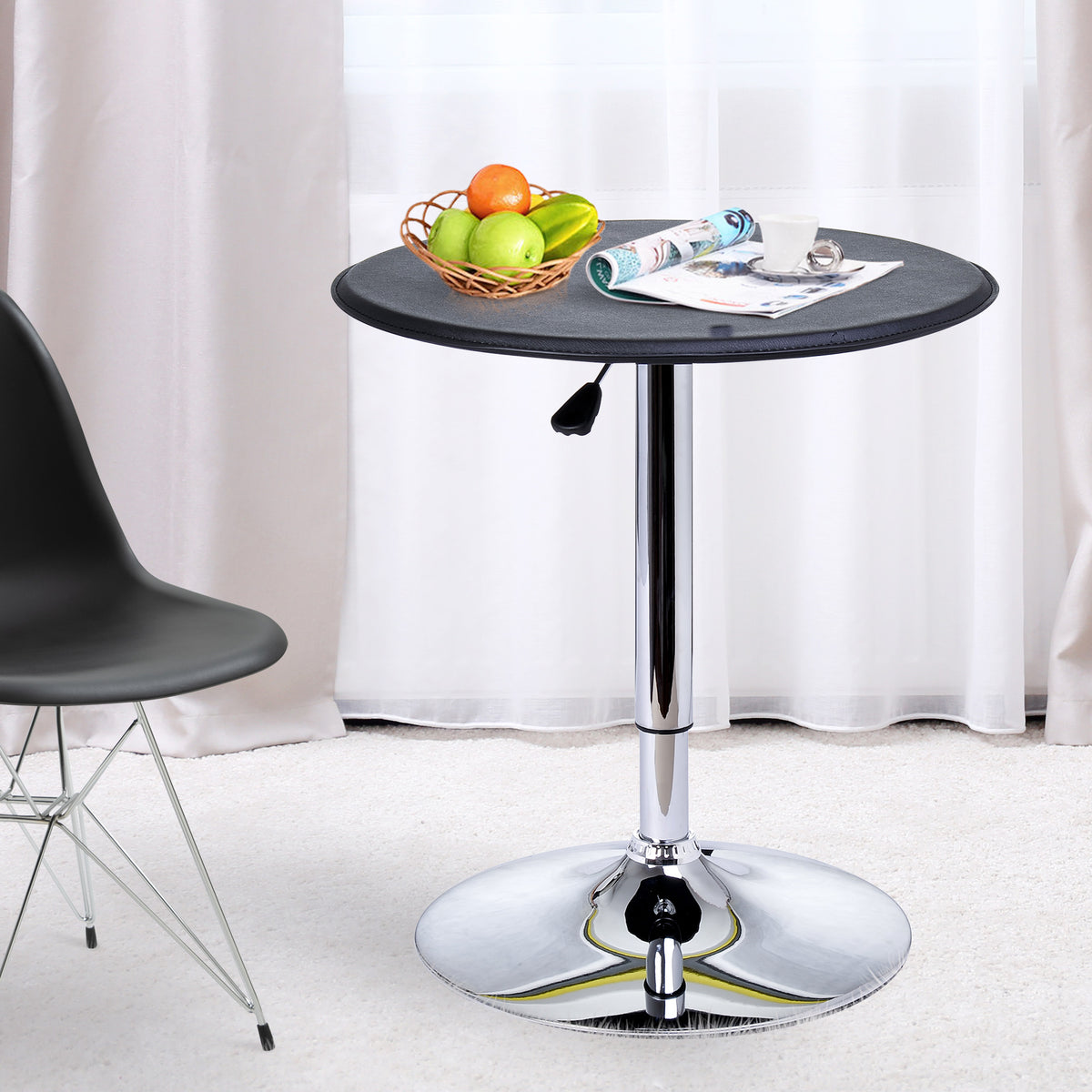 Table de Bar Table Bistro Mange-debout Chic Style Contemporain Hauteur réglable 67-93 cm Ø 63 cm Plateau