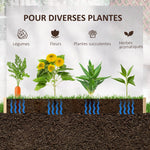 Jardinière en bois carré potager de jardin sans fond facile à assembler 100 x 100 x 16 cm en bois massif bois naturel
