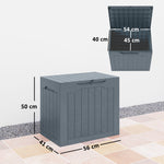 Coffre de Rangement Extérieur 97L avec Poignées Encastrées, Malle de Rangement Extérieur Étanche, 56x41x50cm, Gris Clair