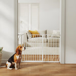 Barrière de sécurité barrière pour animal domestique longueur réglable dim. 75-115L x 76H cm blanc