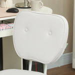 Chaise de bureau sans accoudoirs, fauteuil de bureau, hauteur réglable, pivotant 360°, 46 x 59 x 82-92 cm, blanc