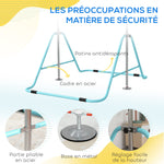 Barre fixe de gymnastique pour enfants pliante hauteur réglable de 88 à 128 cm vert