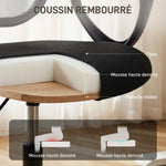 Chaise bureau ergonomique, fauteuil de bureau avec repose-pieds et accoudoirs, hauteur réglable, 59x58x103-123cm, noir