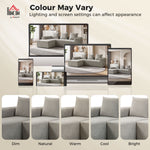 Canapé d'Angle en Chenille, Canapé 3 Places en L 242 cm avec Méridienne, Assise Profonde, Accoudoirs Larges, Gris Clair