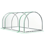Serre de Jardin Tunnel mini serre tunnel serre à tomates 2L x 1l x 0,8H m Grande Porte zippée bâche Plastique Transparent métal époxy Vert