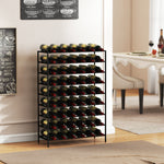 Étagère à vin rack pour bouteilles range-bouteilles capacité 54 bouteilles dim. 63L x 25l x 91H cm métal noir