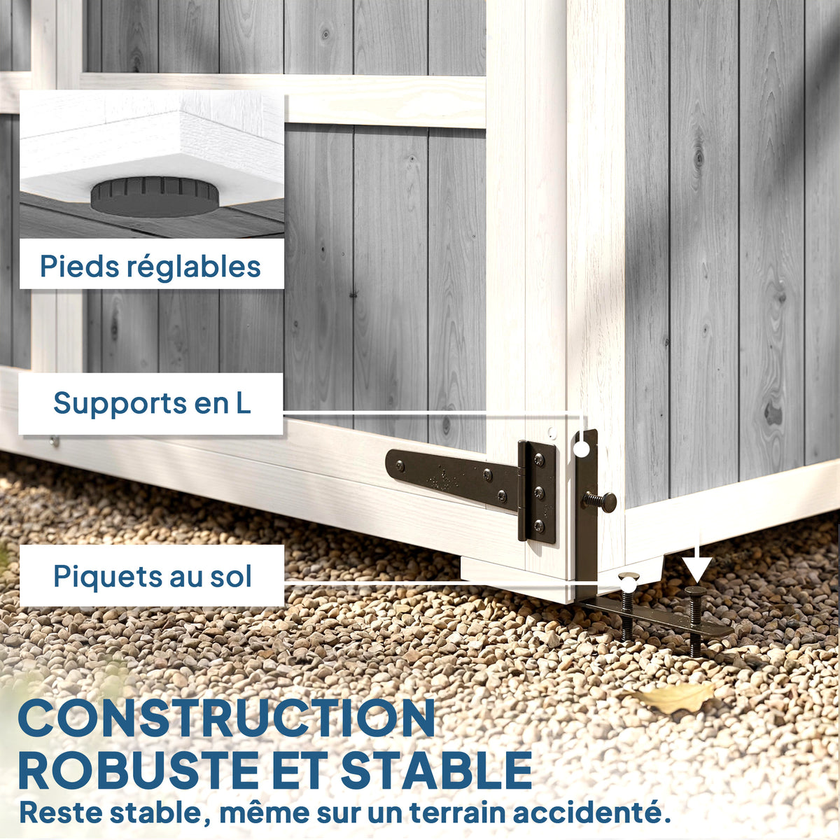 Armoire de Jardin Abri de Jardin Étanche avec Toit en Métal Double Porte pour Outils de Jardinage 105x55x179cm Gris