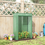 Serre de jardin, serre de balcon, bâche renforcée PE, châssis en acier, porte zippée enroulable, pour légumes plantes fleurs en toutes saisons intérieur et extérieur, 100 x 50 x 150 cm vert