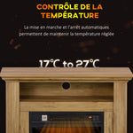 Cheminée électrique effet flammes 3D luminosité réglable 1800 W avec télécommande 81,5 x 30 x 76,2 cm brun effet bois