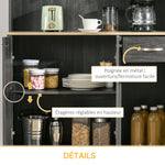 Buffet de cuisine armoire de cuisine contemporaine multi-rangements 6 portes 1 tiroir + grand plateau