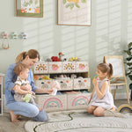 Étagère de rangement enfant étagère à 3 niveaux avec 9 boîtes en tissu non tissé 93 x 30 x 70 cm jaune-1