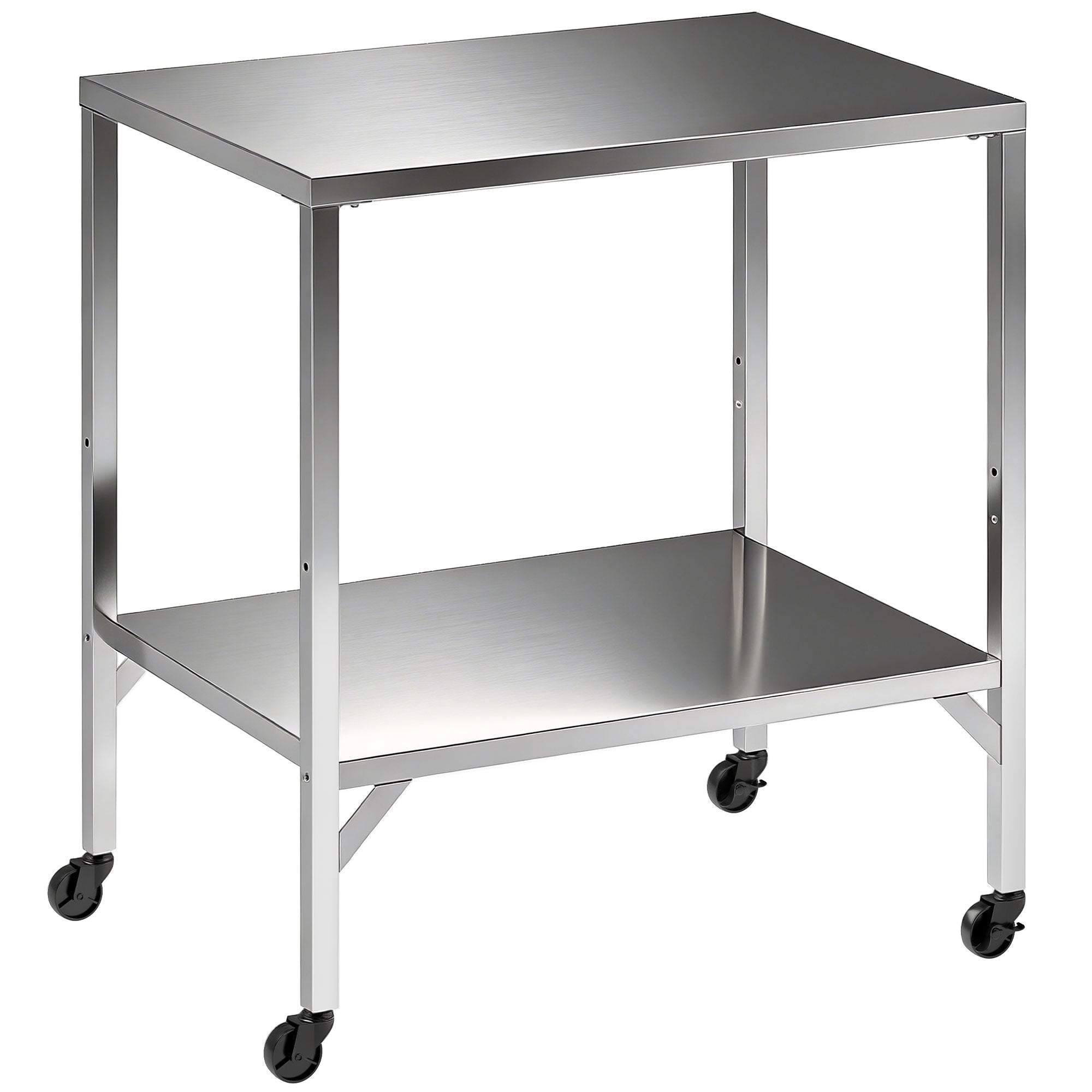 Chariot de Barbecue Table de Préparation Extérieur avec Plan de Travail et Roulettes Acier Inoxydable 85x60x92cm Argenté