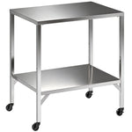 Chariot de Barbecue Table de Préparation Extérieur avec Plan de Travail et Roulettes Acier Inoxydable 85x60x92cm Argenté