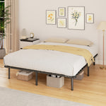 Bettrahmen 160 x 190 cm, Doppelbett aus Massivholz mit Lattenrost und Fußteil, Stauraum darunter, schwarz