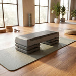 Stepper Fitness Aérobic 3 Niveaux, Hauteur Réglable 10,5/15,5/20,5 cm, Surface Antidérapante, Capacité 250 kg, Gris