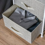 Meuble de rangement chiffonnier moderne 3 tiroirs en tissu, cadre en acier et MDF, 45 x 30 x 71 cm, gris-7