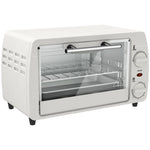 Mini forno elettrico 10L 1 griglia e 1 vassoio temperatura regolabile da 100°C a 230°C Timer 60 min 36,5x26x22 cm crema