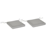 Lot de 2 Coussins de Chaise Fauteuil de Jardin Coussins d'assise déhoussables Rembourrage 5 cm Polyester Gris clair